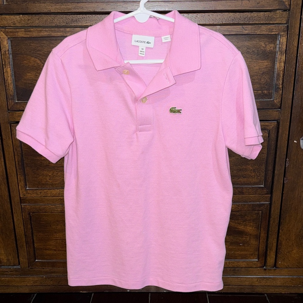 Lacoste Boy’s Pink Pique Polo Shirt